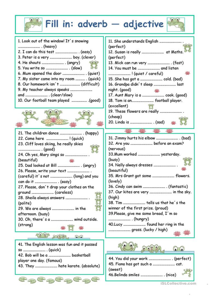 28 Adjective Or Adverb Worksheet Worksheet Resource Plans