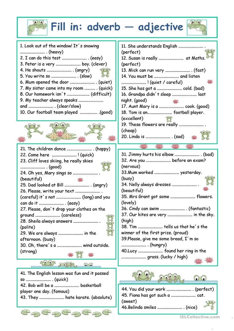 28 Adjective Or Adverb Worksheet Worksheet Resource Plans