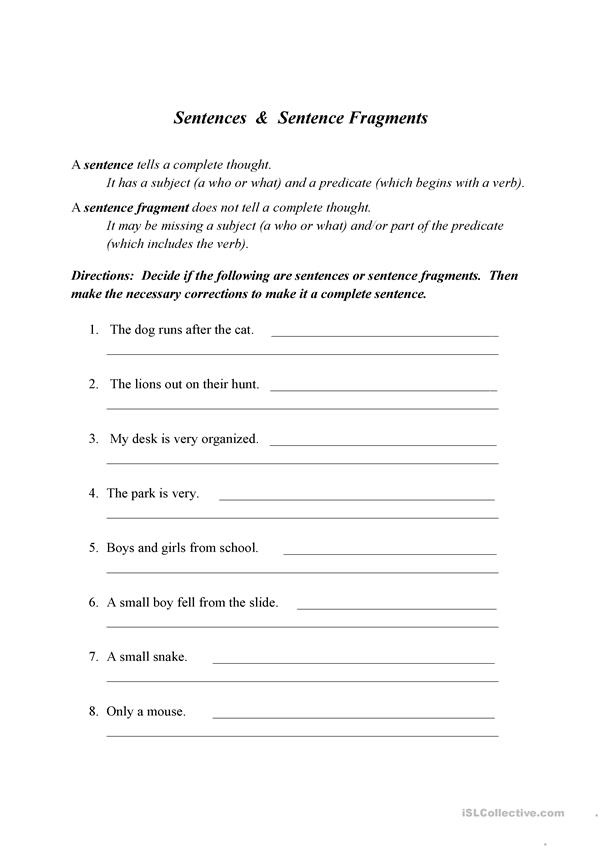28 Sentence Fragment Worksheet Pdf Worksheet Project List