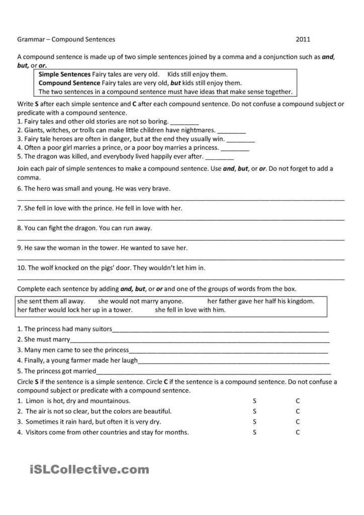 30 Compound Complex Sentences Worksheet Education Template
