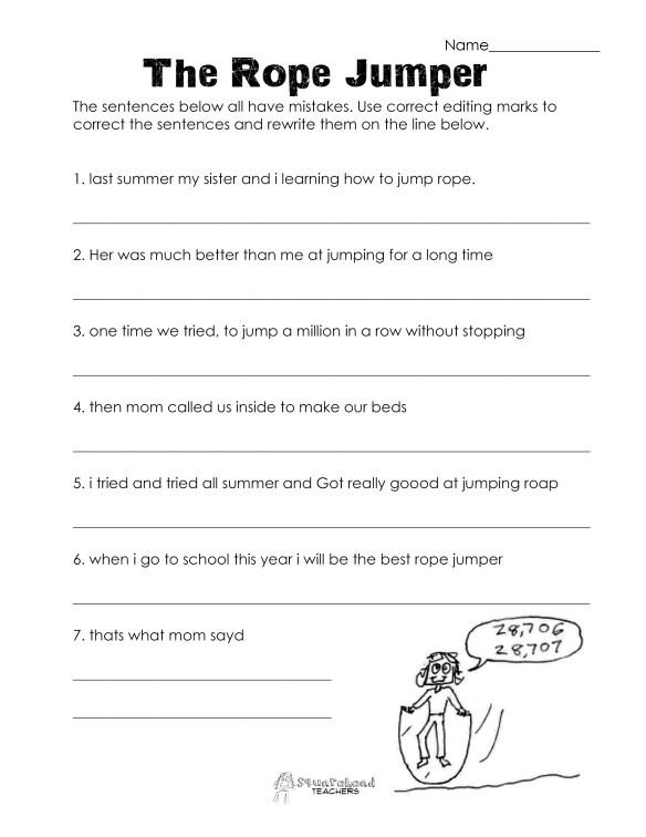 3rd Grade Sentence Editing Worksheets Kidsworksheetfun