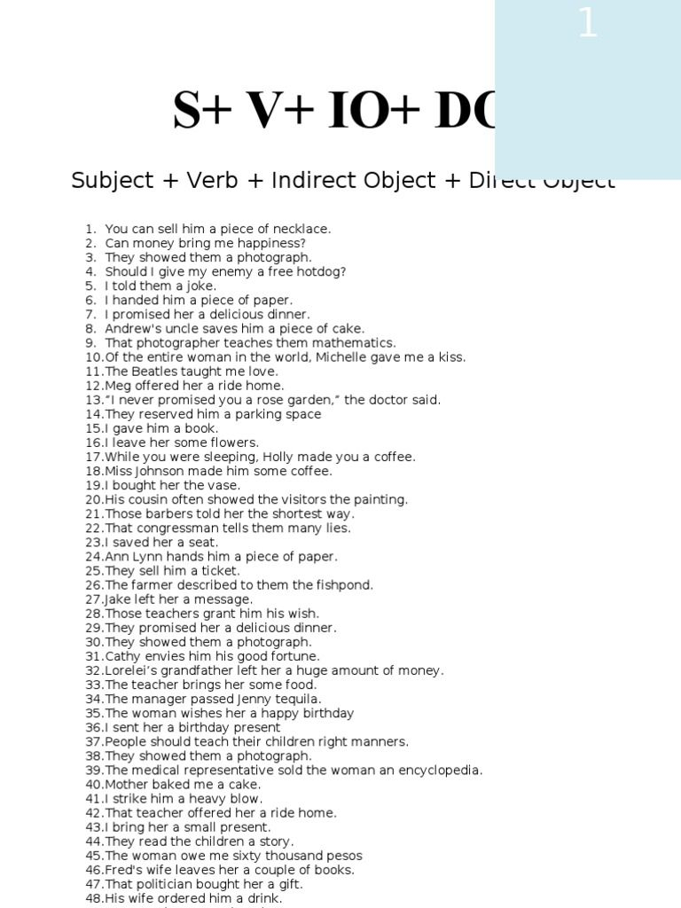5 Basic Sentence Patterns Nature S Tv Do Oc Pattern Sentence Examples 