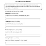 8th Grade Common Core Language Worksheets Types Of Sentences