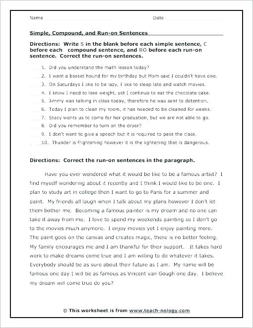 8th Grade Sentence Correction Worksheets
