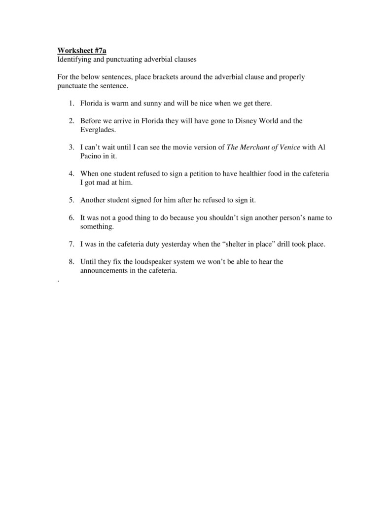 9 Adverb Clause Examples PDF DOC