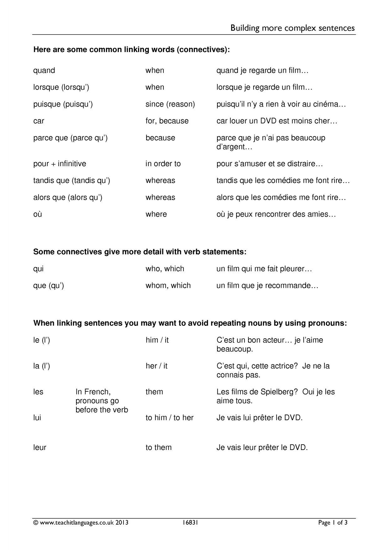 Building More Complex Sentences Complex Sentences Sentences