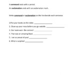 Commands And Exclamations Worksheet