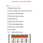 Commands Sentences Interactive Worksheet