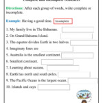 Complete And Incomplete Sentences Worksheet