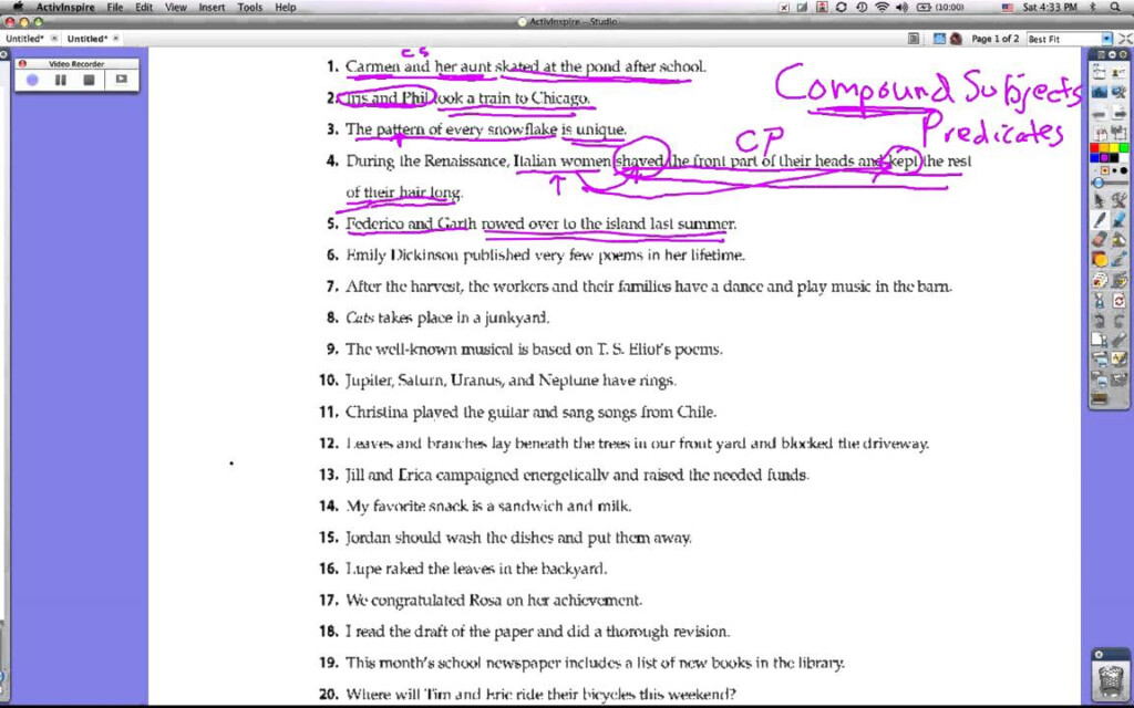 Compound Subjects And Compound Predicates Tutorial YouTube