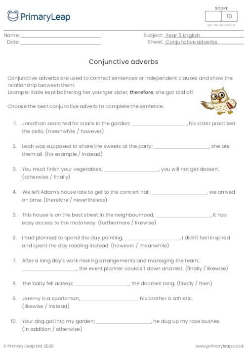Conjunctive Adverbs In 2020 Conjunctive Adverb Adverbs Sentences