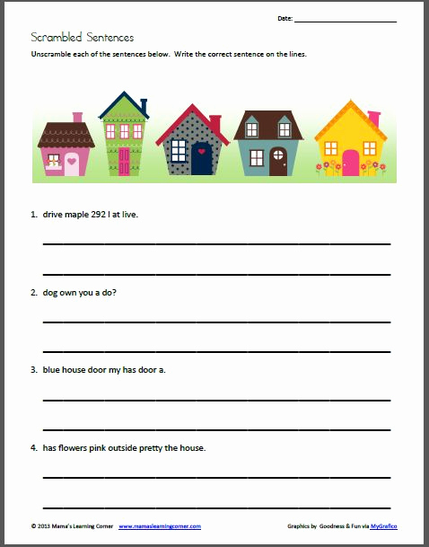 Create Your 30 Effectively Scrambled Sentences Worksheets 3rd Grade