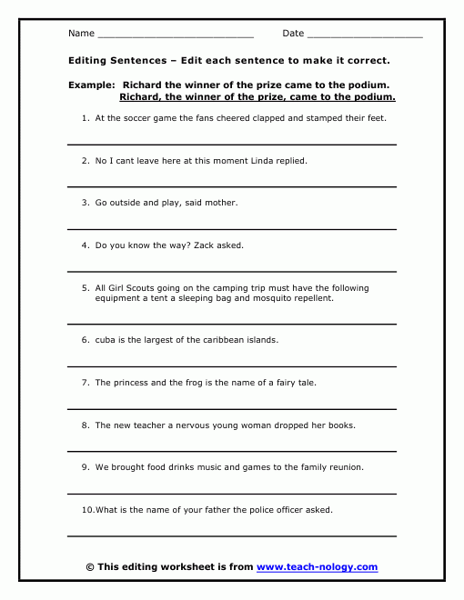 Editing Sentences