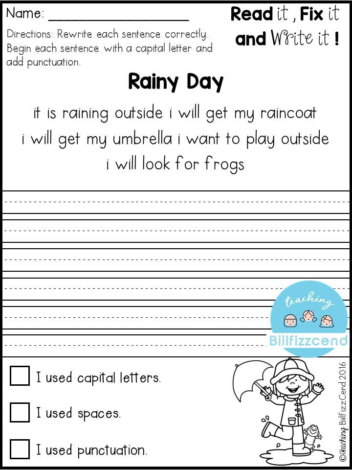 First Grade Fix It Up 2 Options Included These Can Be Used For