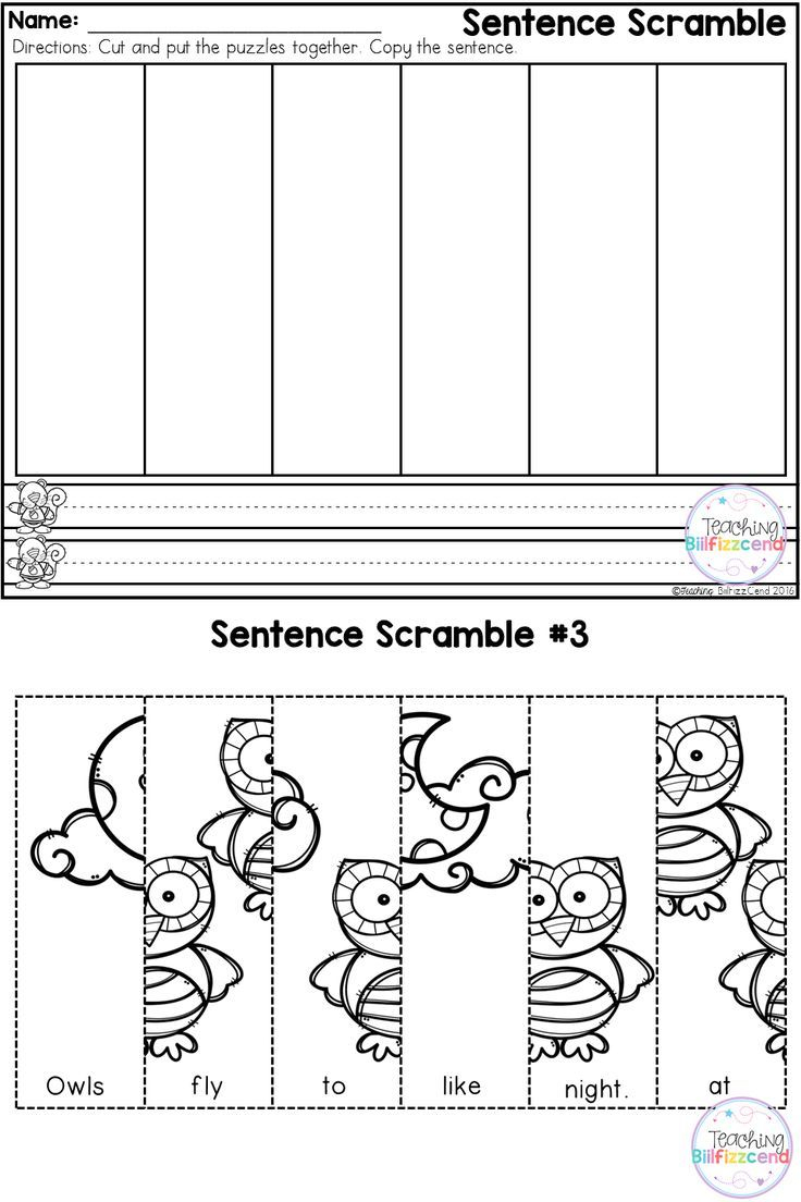 FREE First Grade Sentence Building Sentence Building First Grade
