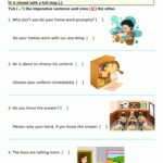 Free Printable Imperative Sentences For The Kids Of Grade 1 With Common