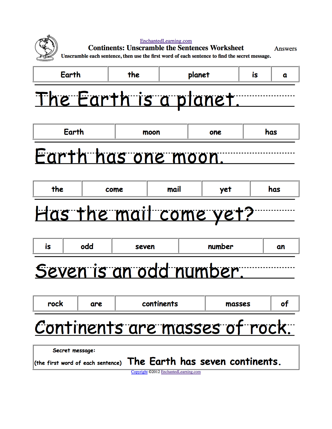 Scrambled Sentences Advanced Exercises