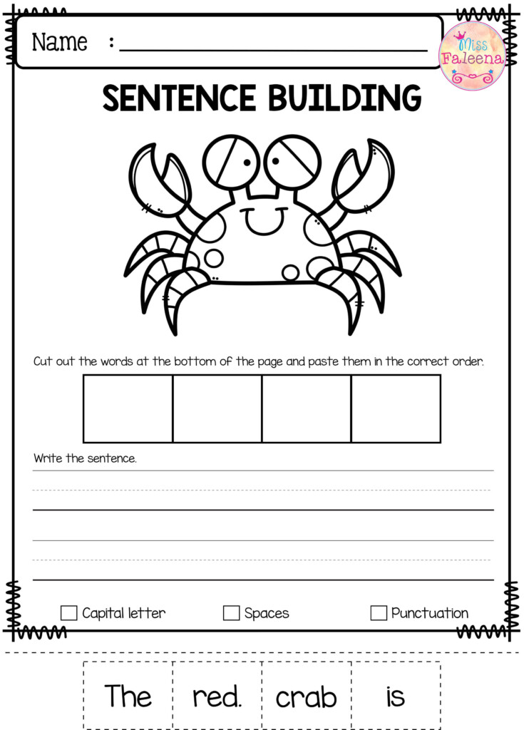 Free Sentence Building Sentence Building First Grade Writing 