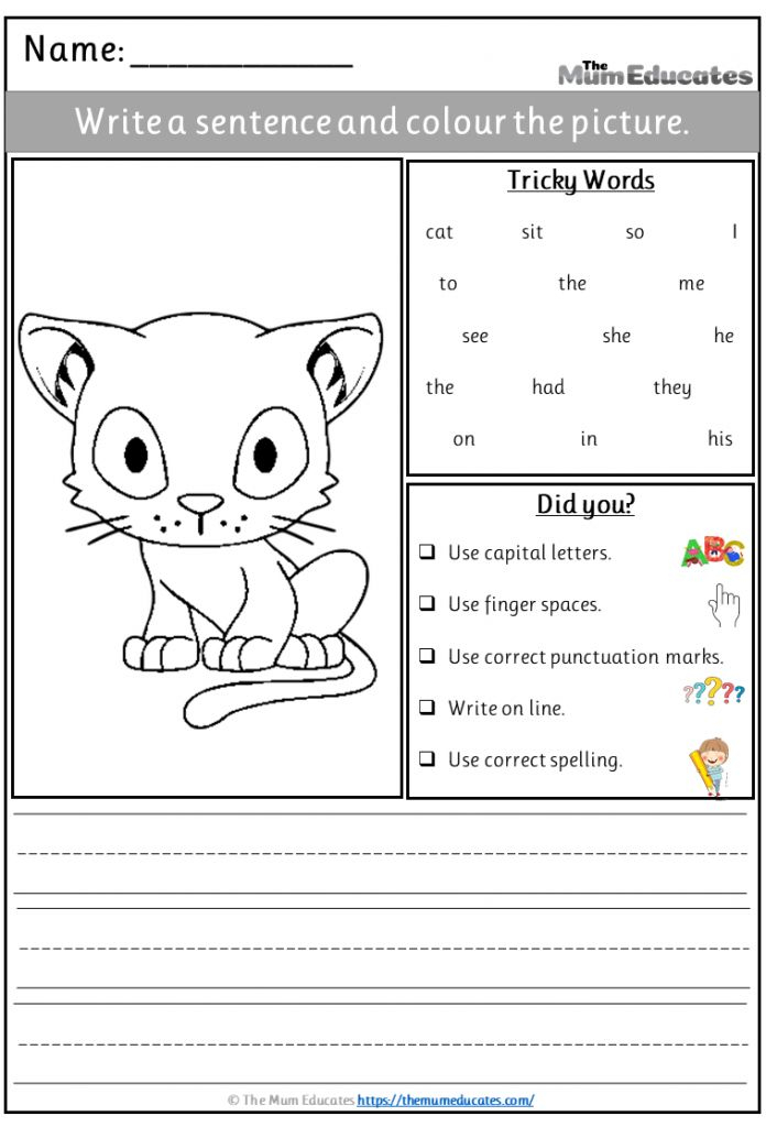Free Simple Sentence Writing Prompt In 2020 Sentence Writing Simple
