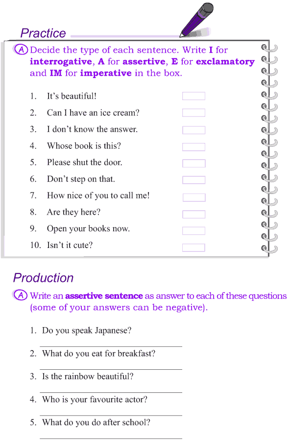 Grade 4 Grammar Lesson 3 Types Of Sentence Good Grammar Types Of