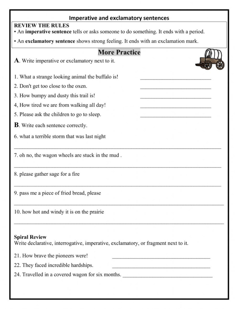 Imperative And Exclamatory Sentences Online Exercise