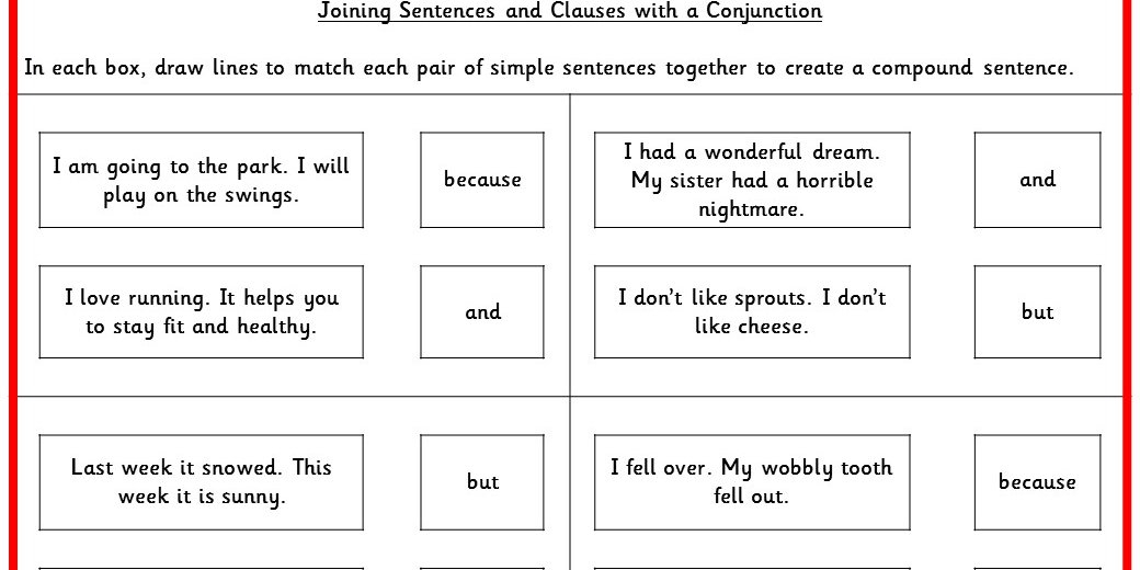 Joining Sentences And Clauses With A Conjunction KS2 SPAG Test Practice