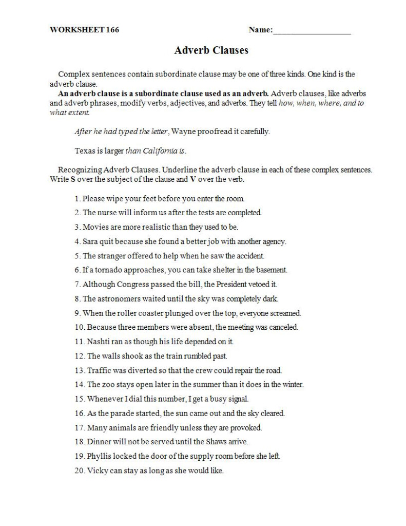 Mockinbirdhillcottage Sentence Examples Of Adverbial Clauses