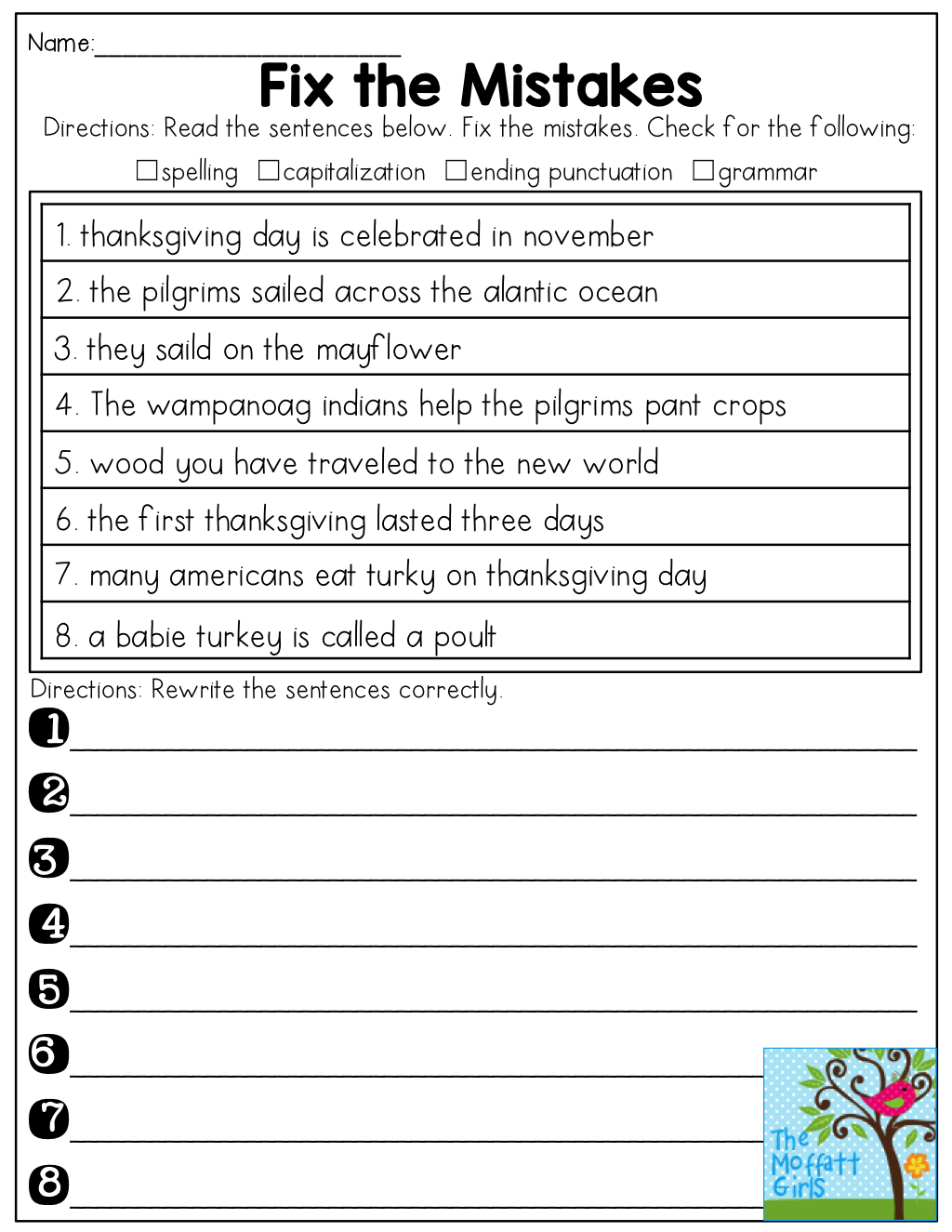 Parallel Structure Worksheet Finding The Errors Kidsworksheetfun