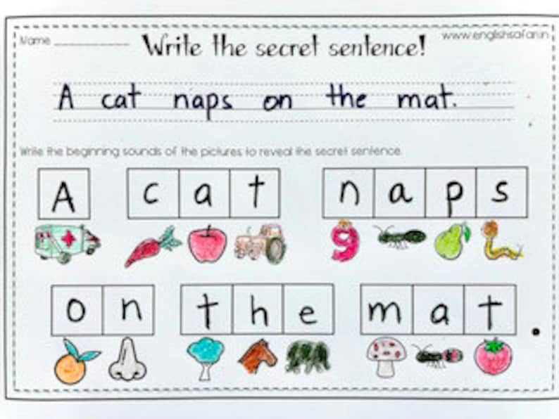 Phonics Secret Sentences Worksheets Etsy