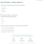 Quiz Worksheet Predicate Adjectives Study