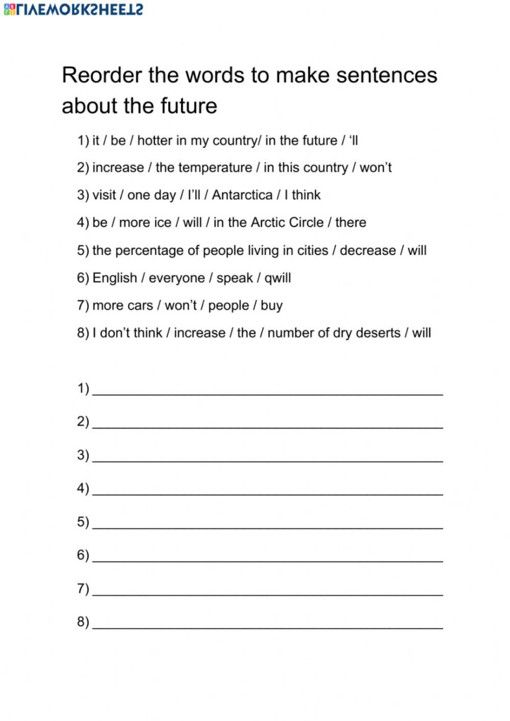 Reorder The Wors To Make Sentences Climate Change Interactive Worksheet