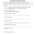 Revising Sentence Fragments Worksheet Sentence Fragments Complex