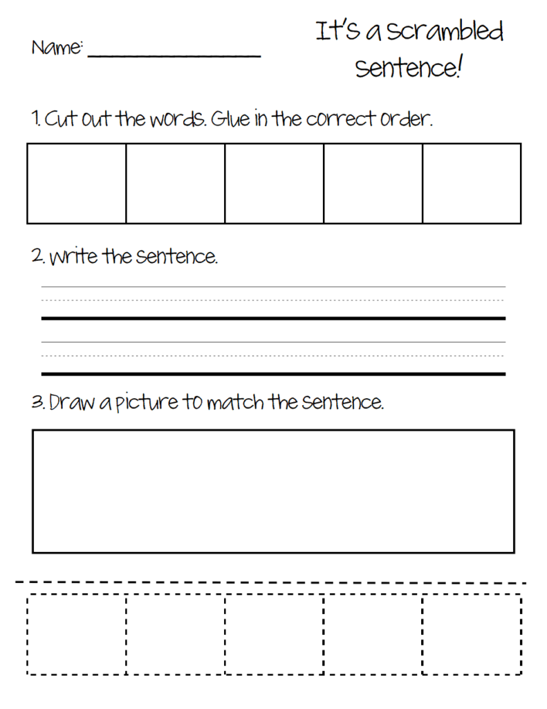 Scrambled Sentence pdf Writing School Work On Writing Writing