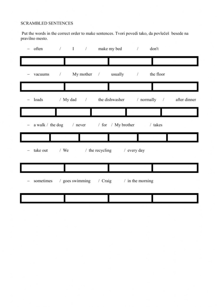 Scrambled Sentences Activity