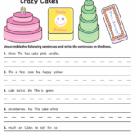 Scrambled Sentences Crazy Cakes Worksheets 99Worksheets