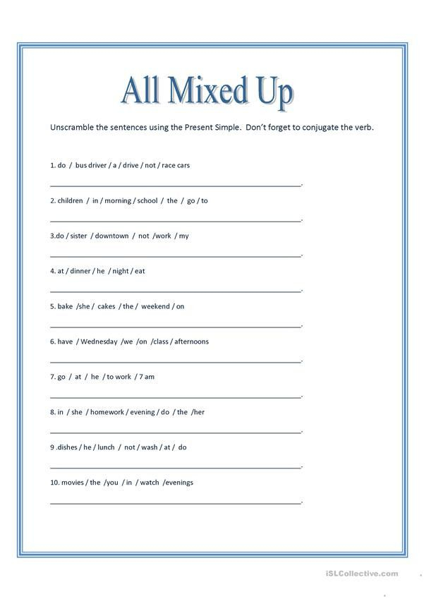 Scrambled Sentences Worksheets 3rd Grade All Mixed Up Sentence Scramble