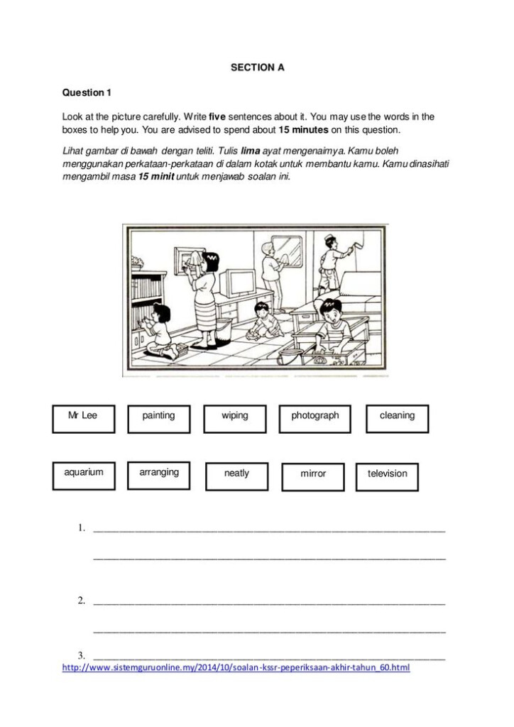 SECTION A Question 1 Look At The Picture Carefully Write Five 
