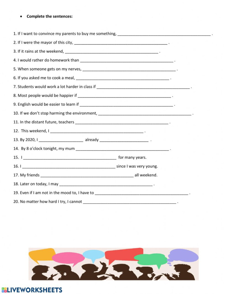 Sentence Completion Interactive Worksheet