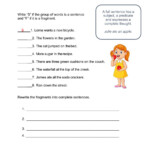 Sentence Fragment Worksheet