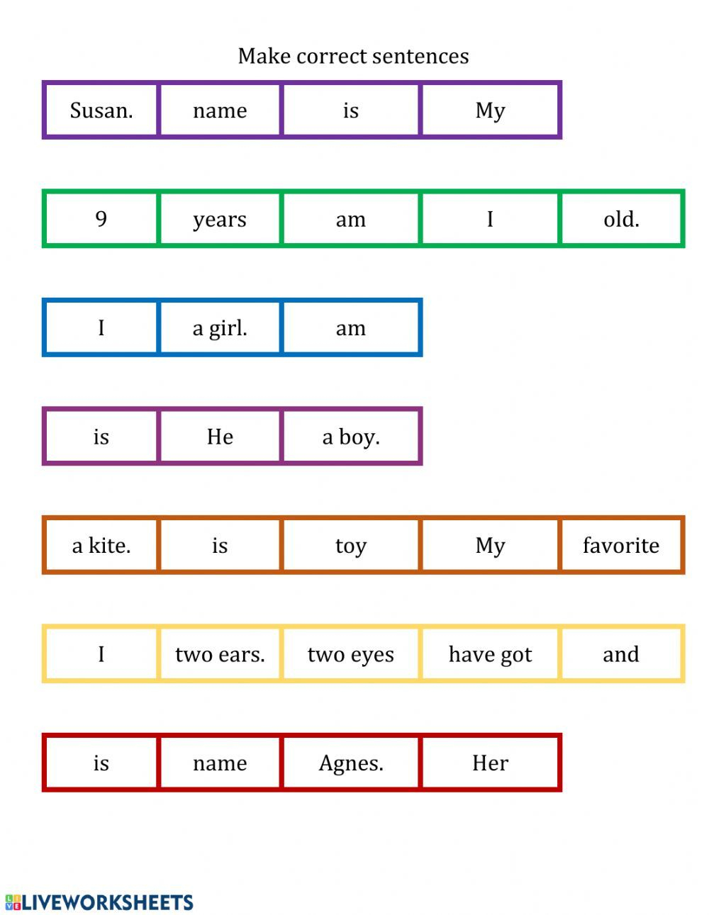 Sentence Scramble Interactive Worksheet Sentence Scramble Scramble