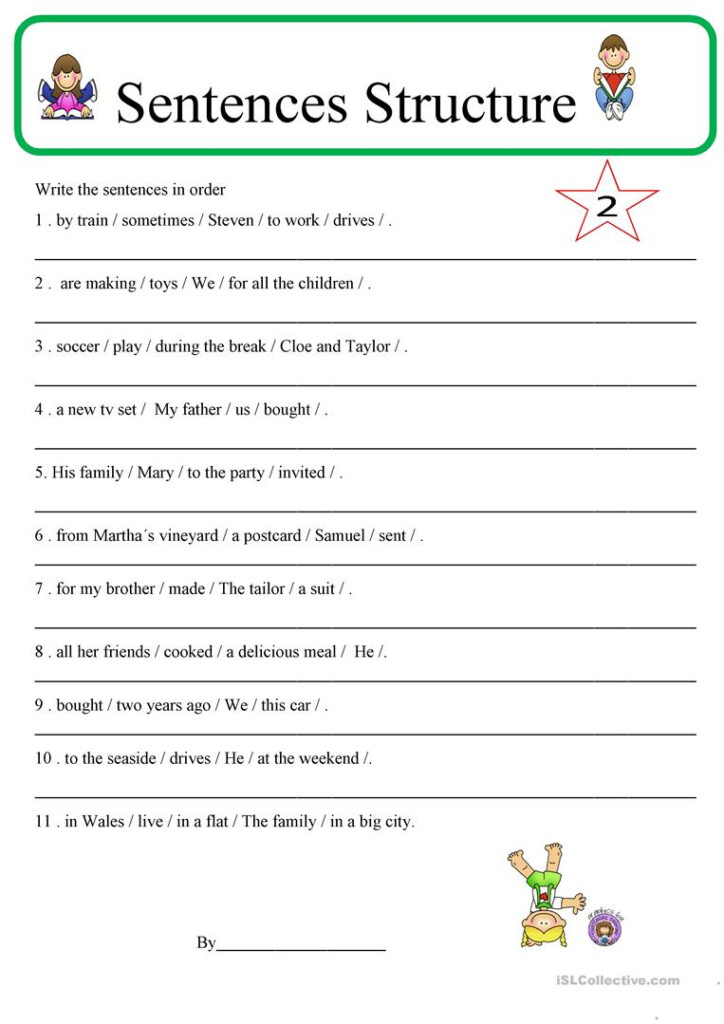 Sentence Structure 2 English ESL Worksheets For Distance Learning And 