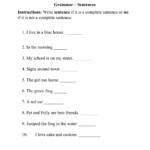 Sentences Online Pdf Activity For Grade 2
