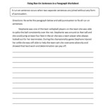 Sentences Worksheets Run On Sentences Worksheets Run On Sentences