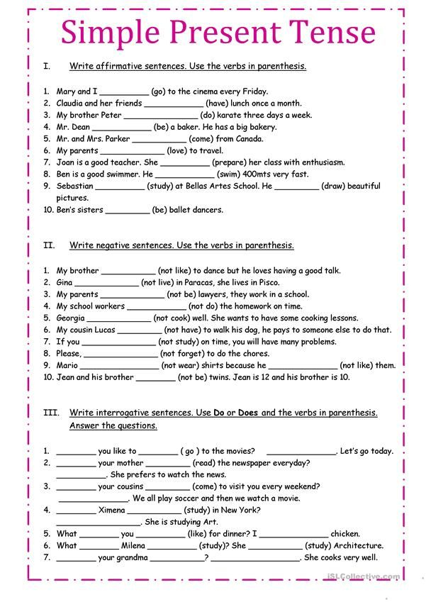 Simple Present Tense Worksheet Free ESL Printable Worksheets Made By 