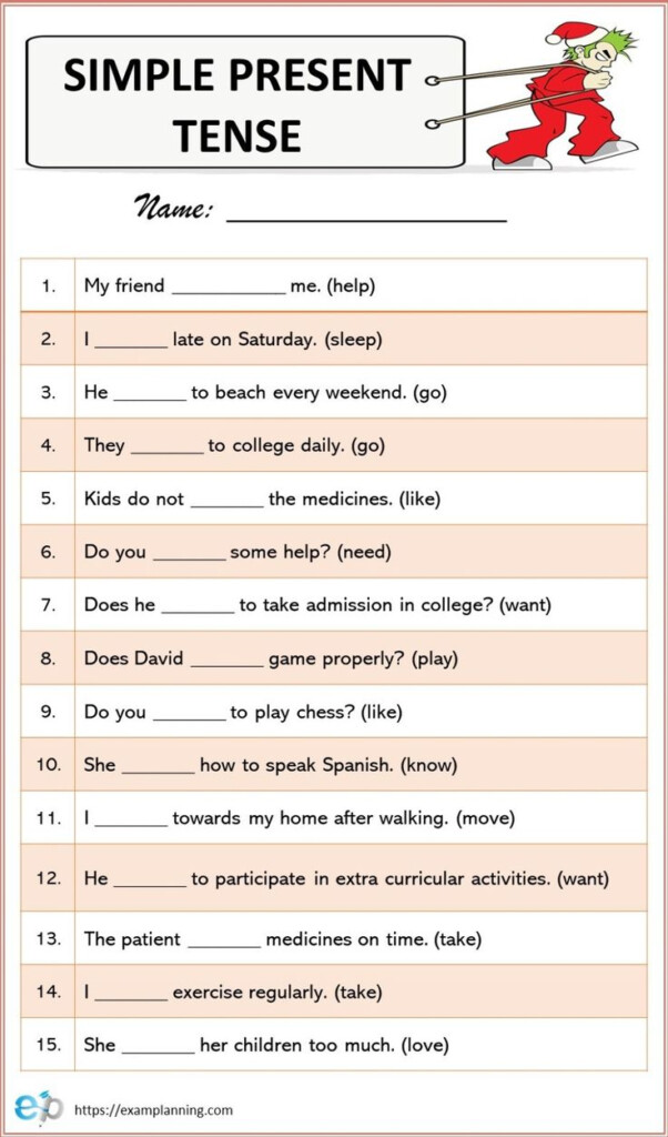 Simple Present Tense Worksheet Simple Present Tense Worksheets 