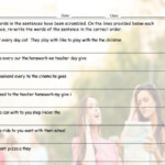 Subject Pronouns Scrambled Sentences Worksheet Teaching Resources