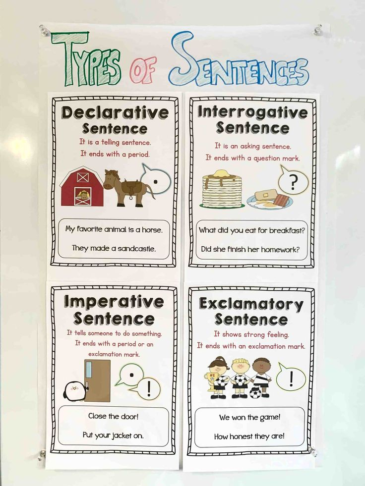 Types Of Sentences Anchor Chart Declarative Interrogative Imperative 