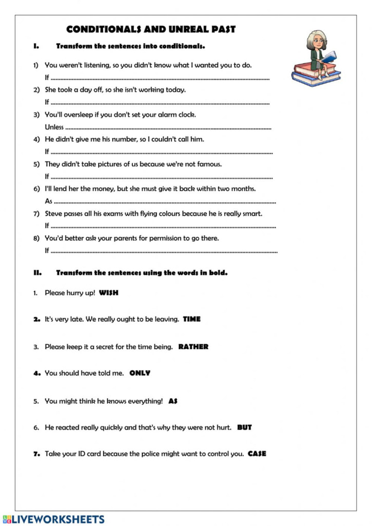 Unreal Pasts And Conditionals Interactive Worksheet