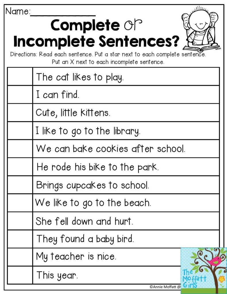 Unscramble Sentences Worksheets 1st Grade