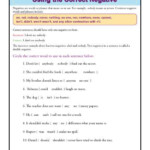 Using The Correct Negative Word Usage Worksheet